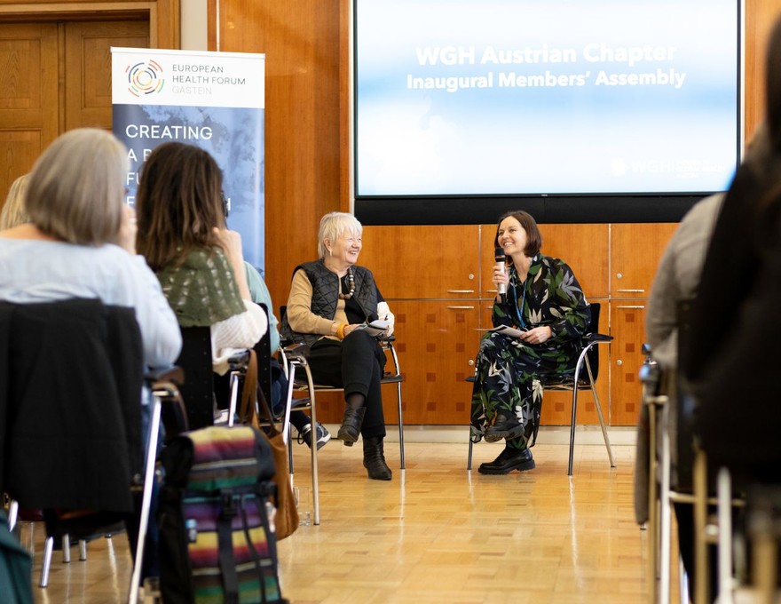 Ilona Kickbush and Dorli Kahr-Gottlieb at the WGH Austria inaugural Members Assembly